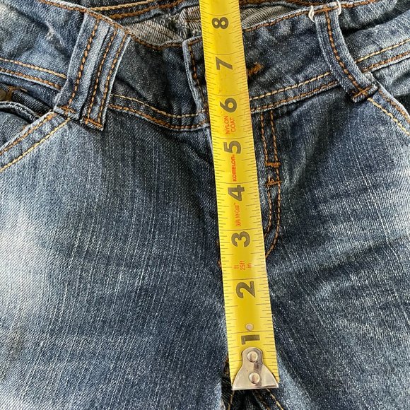 JOLT DISTRESSED JEANS BOOTCUT BUTTON/ZIPPER BACK - Picture 9 of 9